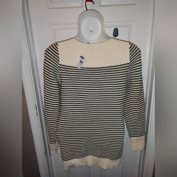 🆕️Old Navy Olive Green & Cream colored Long Line Knit Sweater Sz. XL. NWT - Picture 3 of 5
